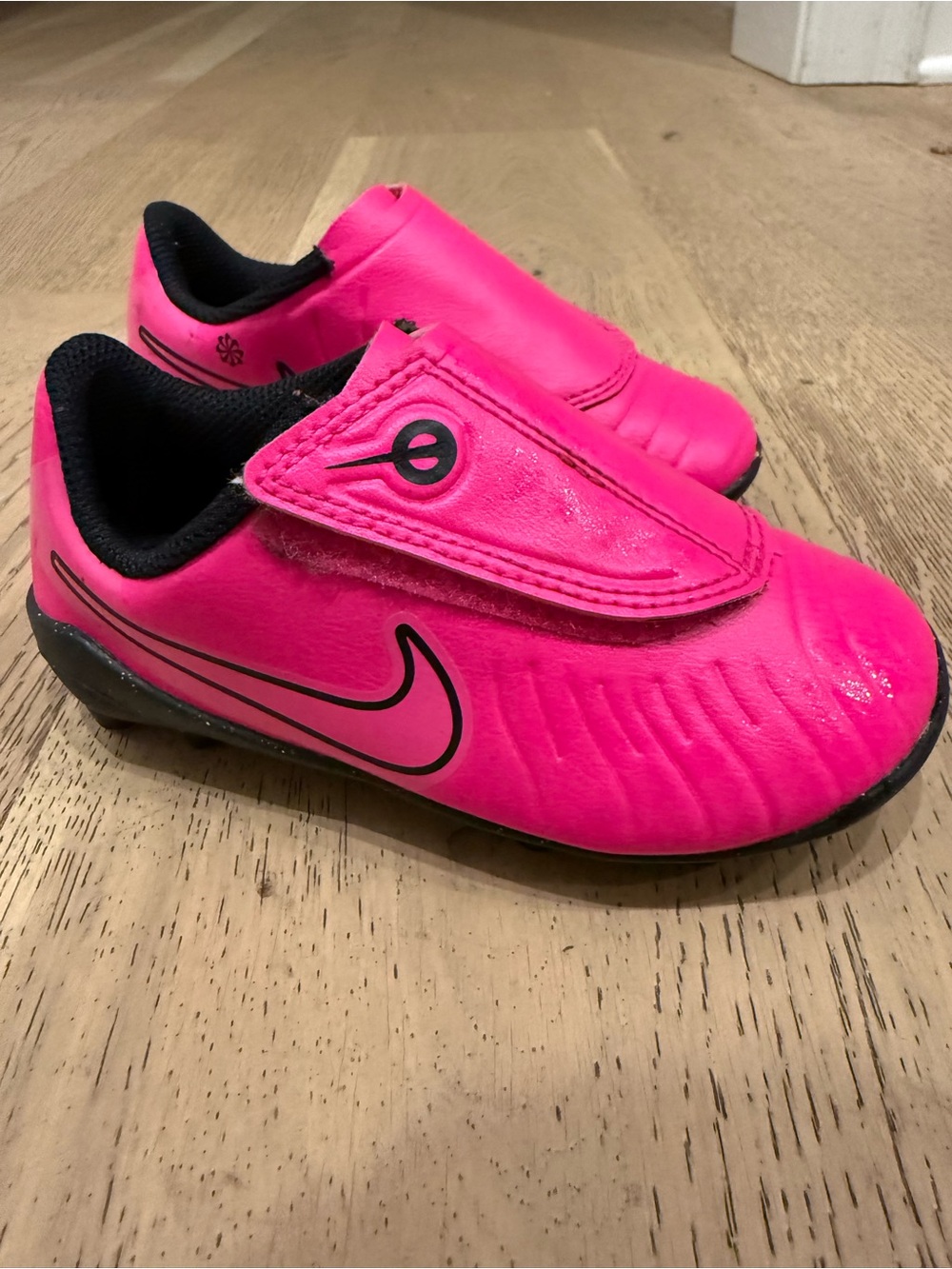 Nike Kids' Hot Pink Soccer Shoes - Easy Velcro Closure